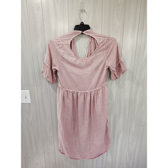 Tea And Rose Tencel Midi Dress Pink Summer Dress Size M Outdoors Fairy Cottage - Picture 3 of 7